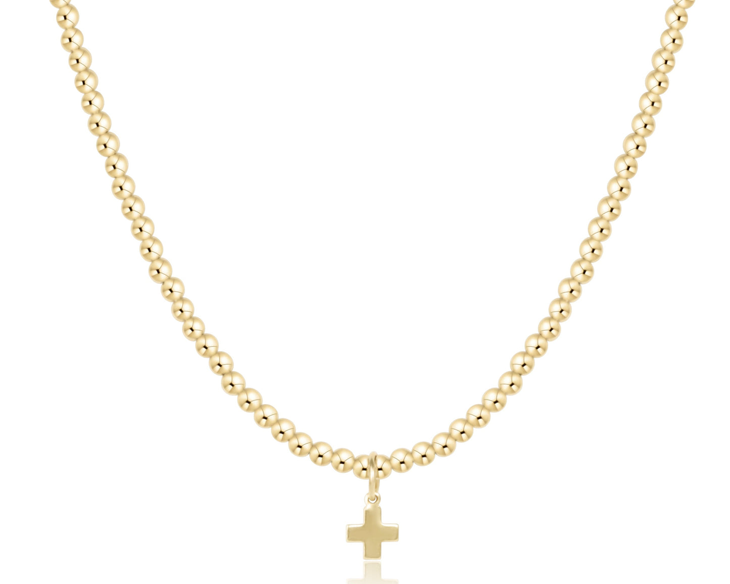 Choker Classic Gold 3mm Bead - Signature Cross Gold Charm