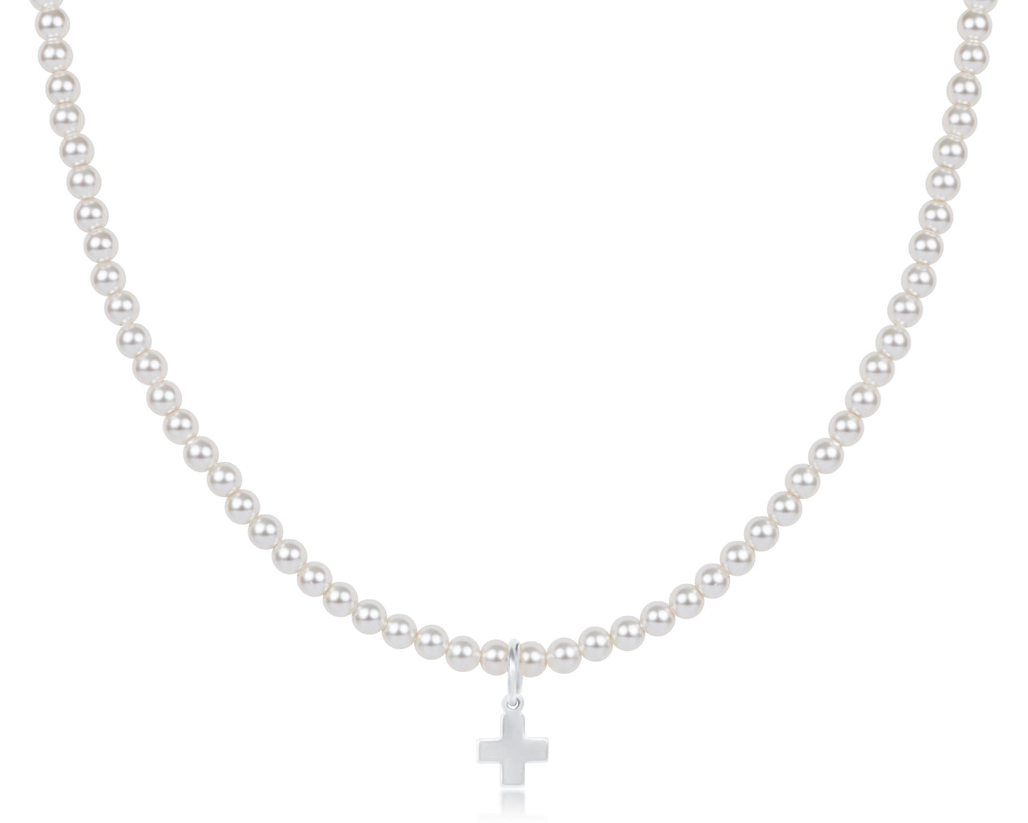 Choker Classic Pearl 3mm Bead - Signature Cross Sterling Charm