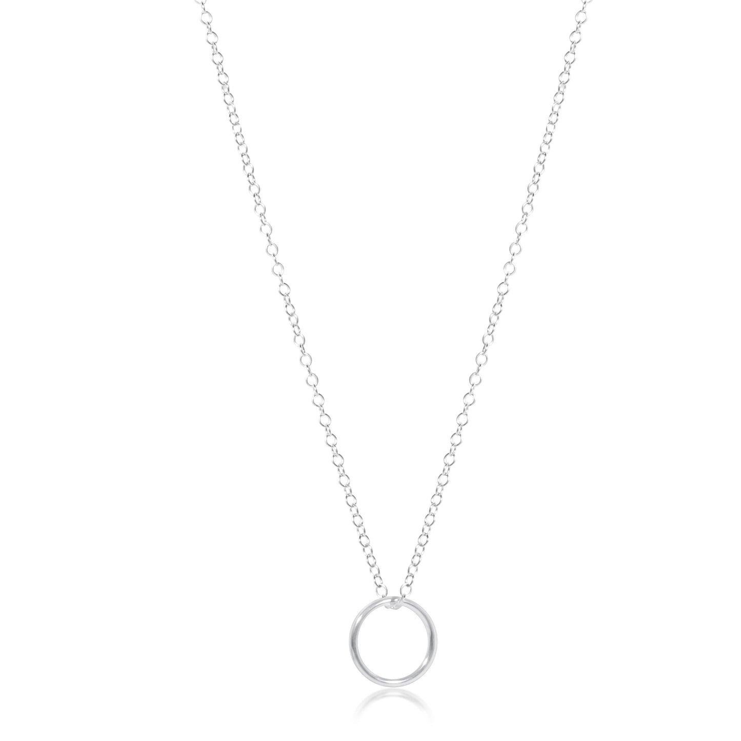 16" Necklace Sterling - Halo Sterling Charm