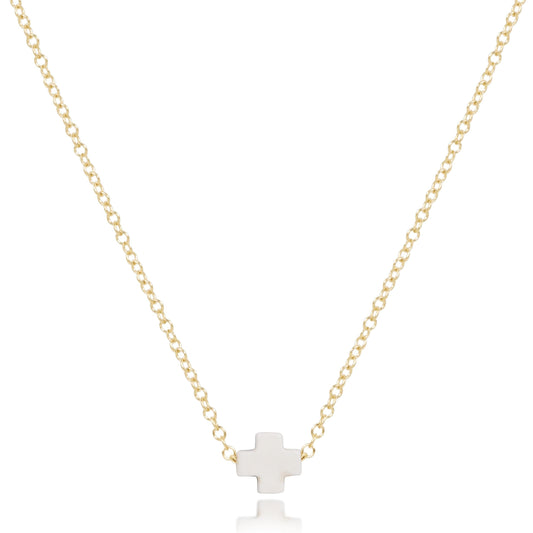 16" Necklace Gold - Signature Cross Small