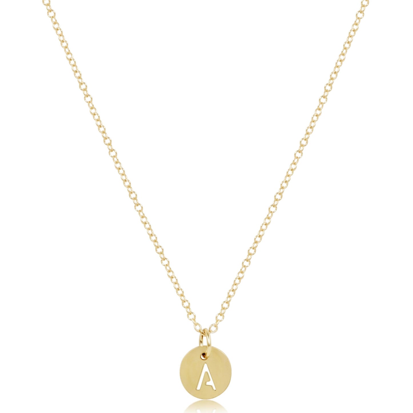 16" Necklace Gold - Respect Small Gold Disc