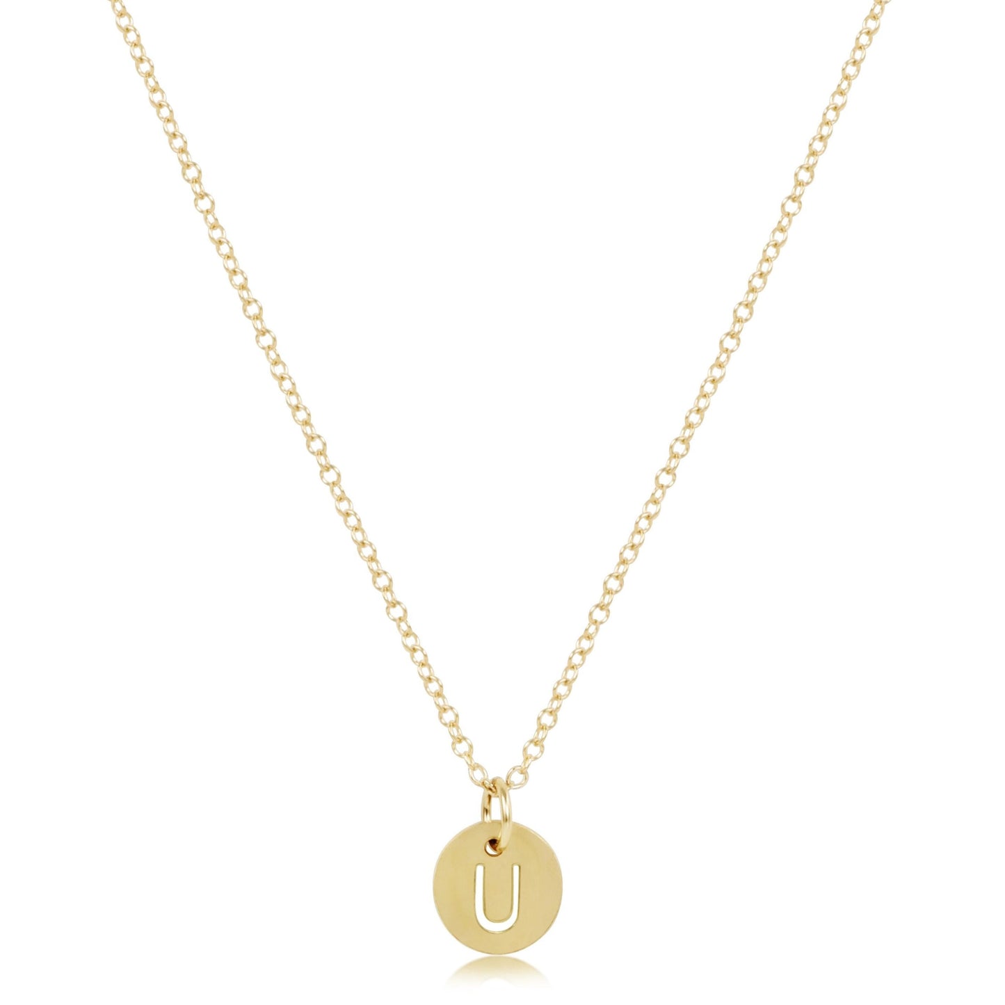 16" Necklace Gold - Respect Small Gold Disc