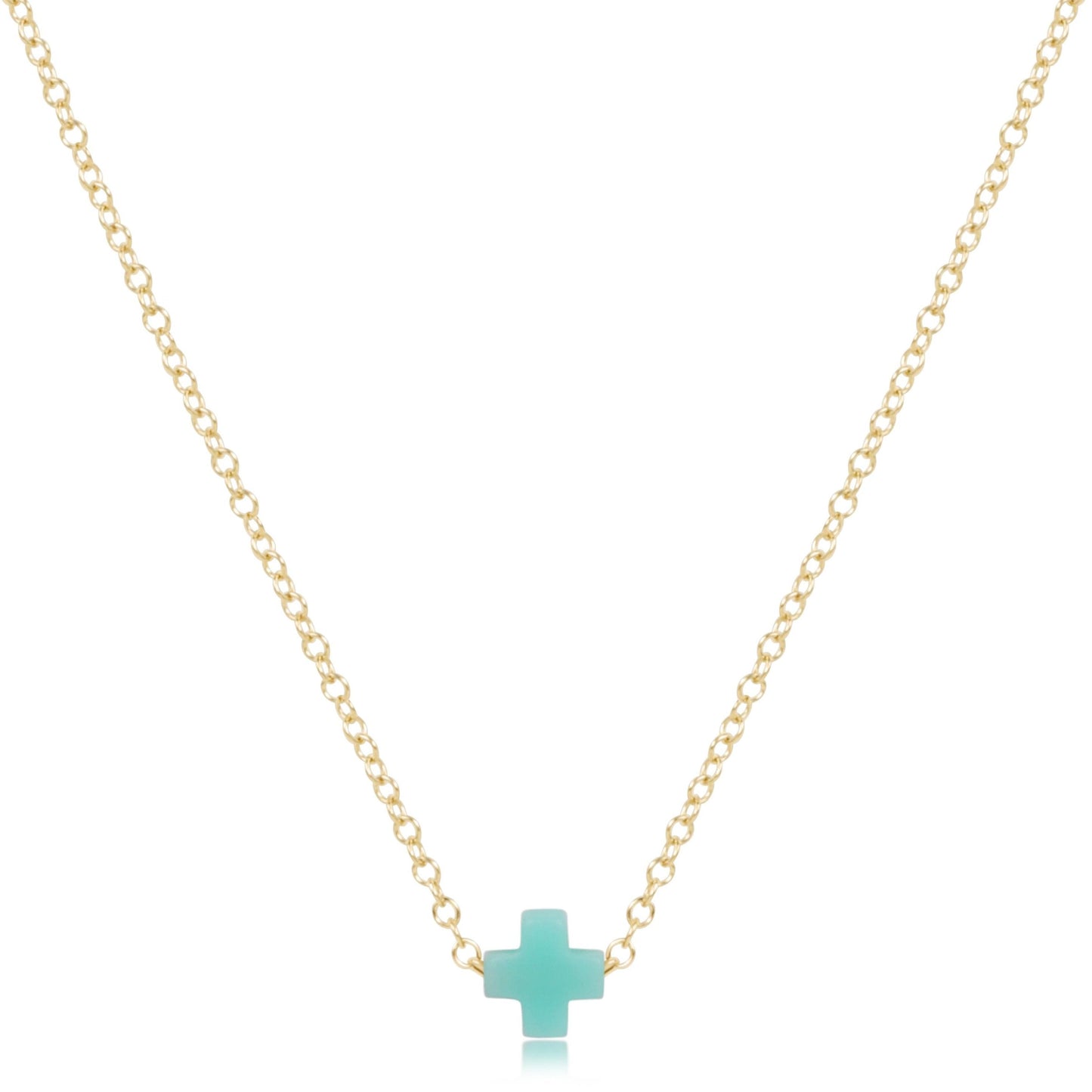 16" Necklace Gold - Signature Cross Small