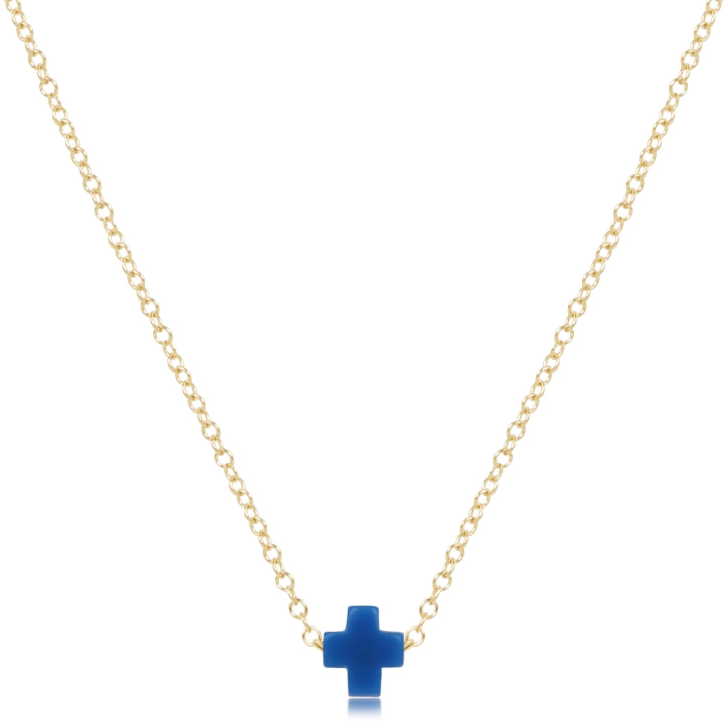 16" Necklace Gold - Signature Cross Small