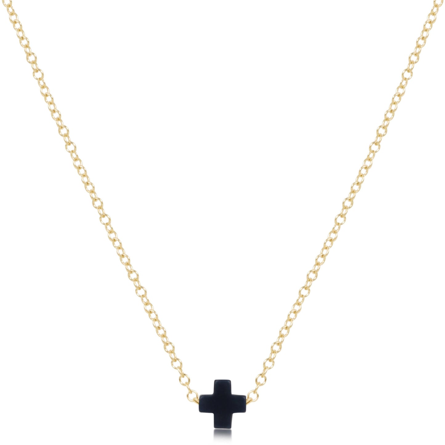 16" Necklace Gold - Signature Cross Small