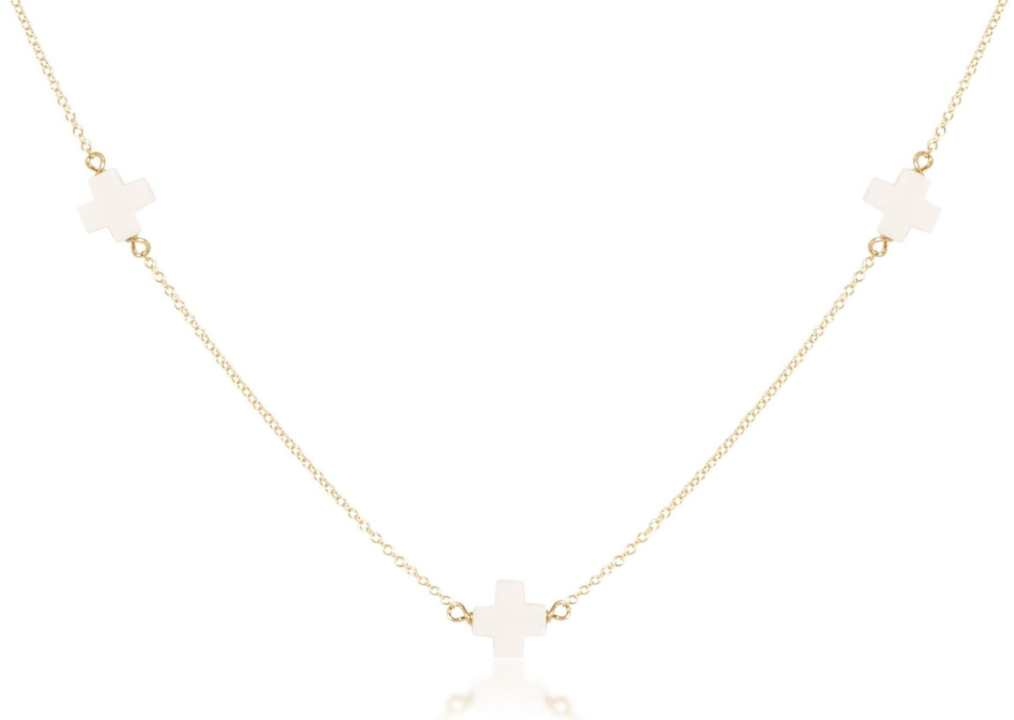 Choker Simplicity Chain Gold - Signature Cross Off-White