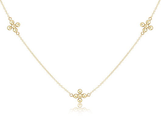 Choker Simplicity Chain Gold - Classic Beaded Signature Cross Gold