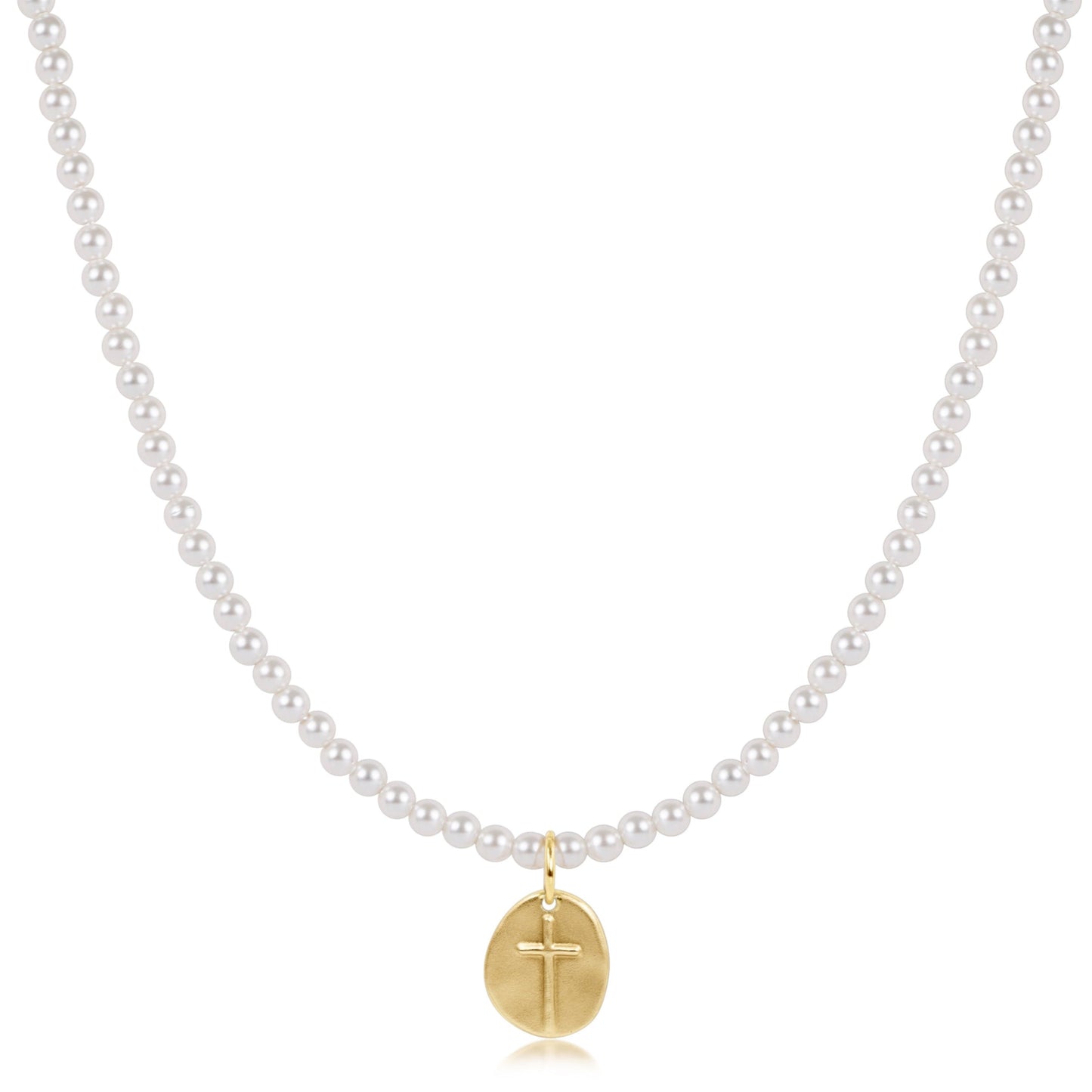 Choker Classic Pearl 3mm Bead - Inspire Small Gold Charm