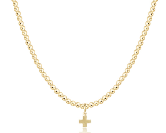 Choker Classic Gold 3mm Bead - Signature Cross Gold Charm