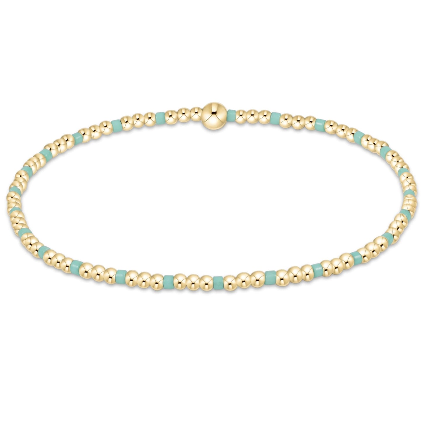 Hope Sincerity Pattern 2mm Bead Bracelet - Mint
